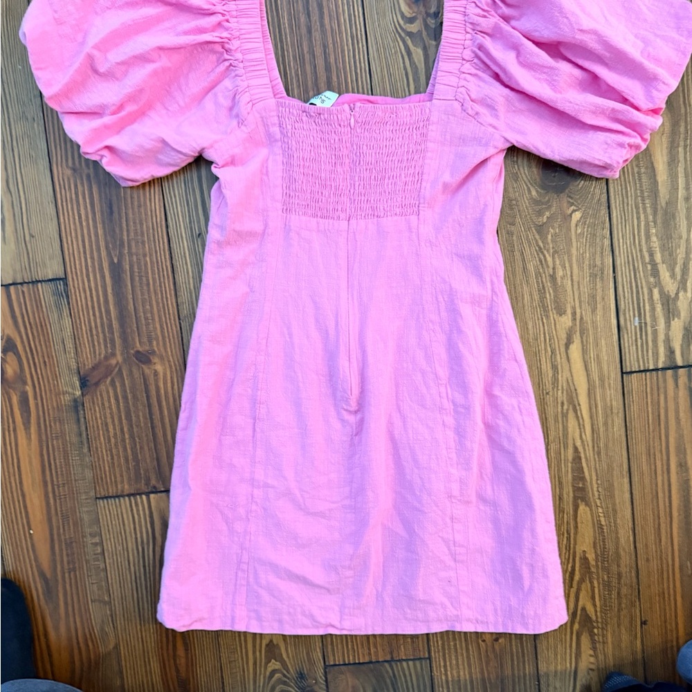 REVOLVE Pink Mini Dress with Puff Sleeves - Picture 5 of 7